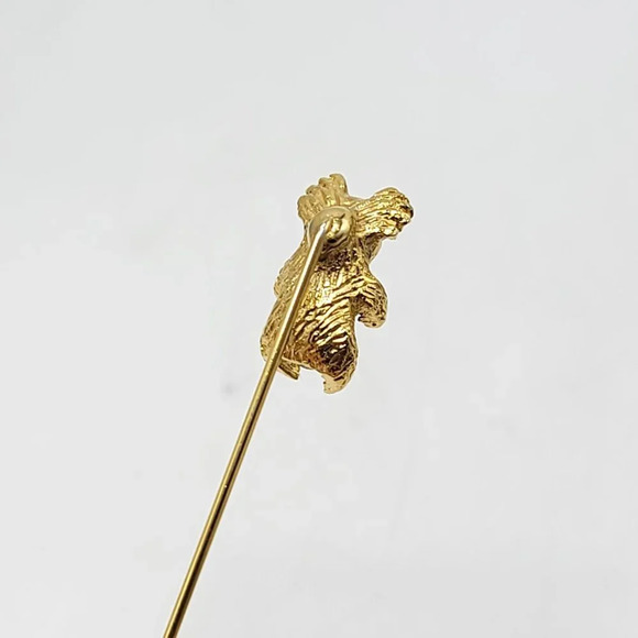 Gold Tone Koala Bear Opal Stick Pin Vintage 2" - Picture 4 of 4